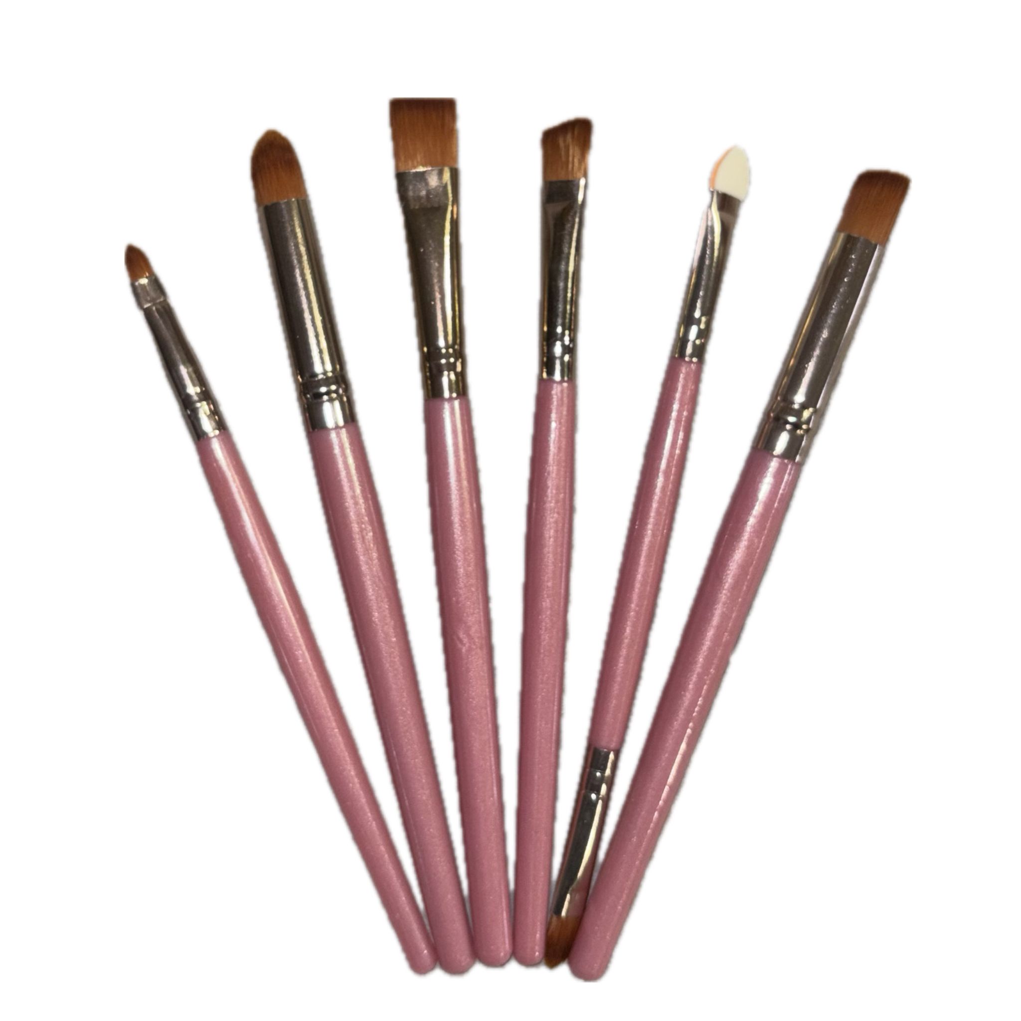 Sada štětců na oční stíny 6ks Varianta: Růžová