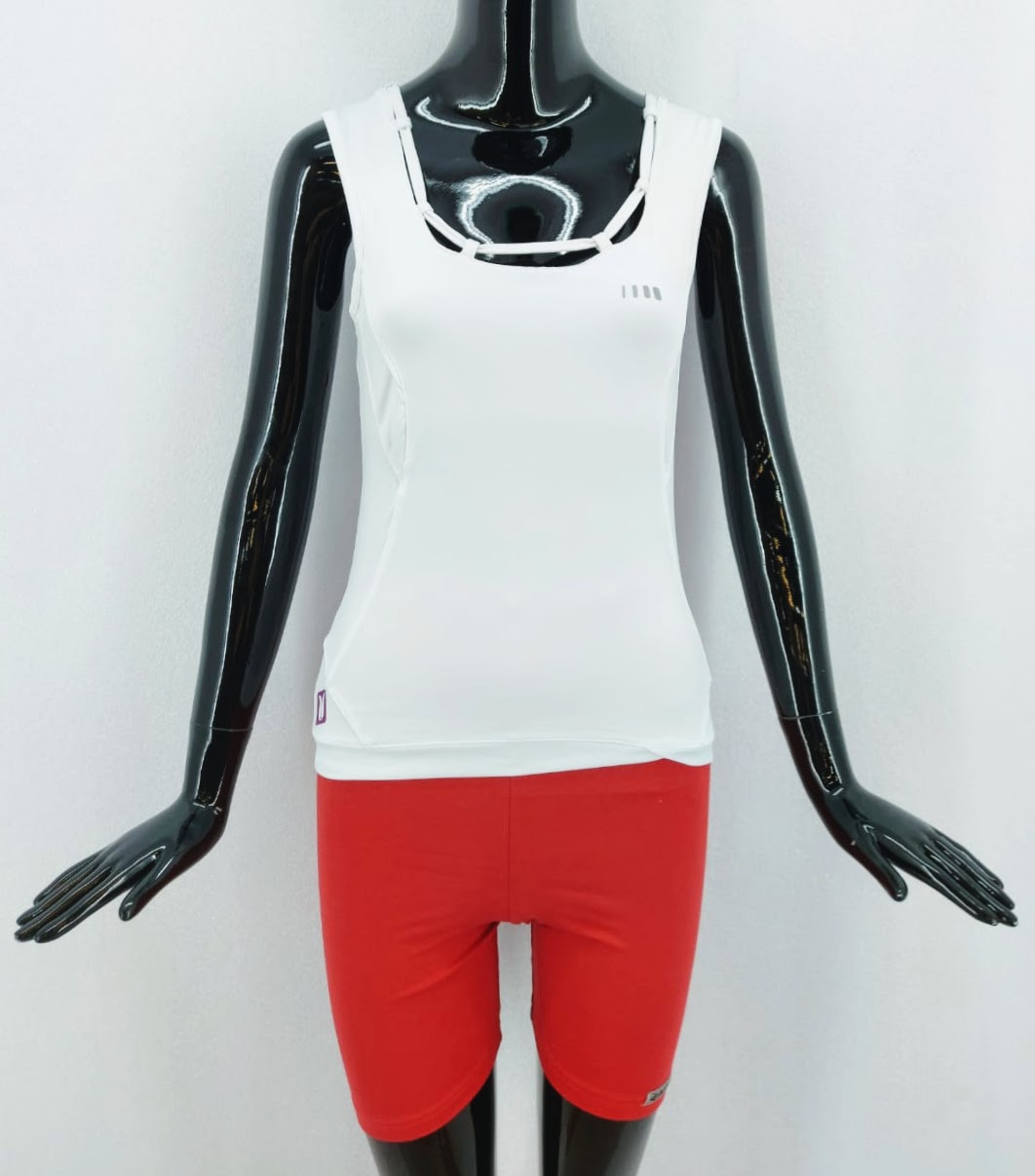 Dámské funkční tílko  s ozdobným výstřihem Alea Sportswear, bílé *Velikosti textil: M