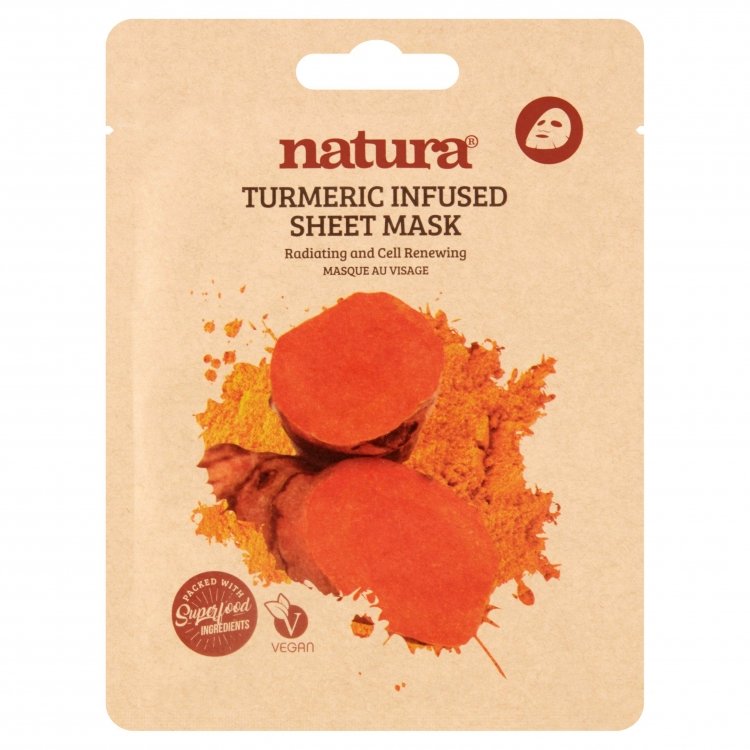 Natura pleťová textilní maska s kurkumou, 22 ml