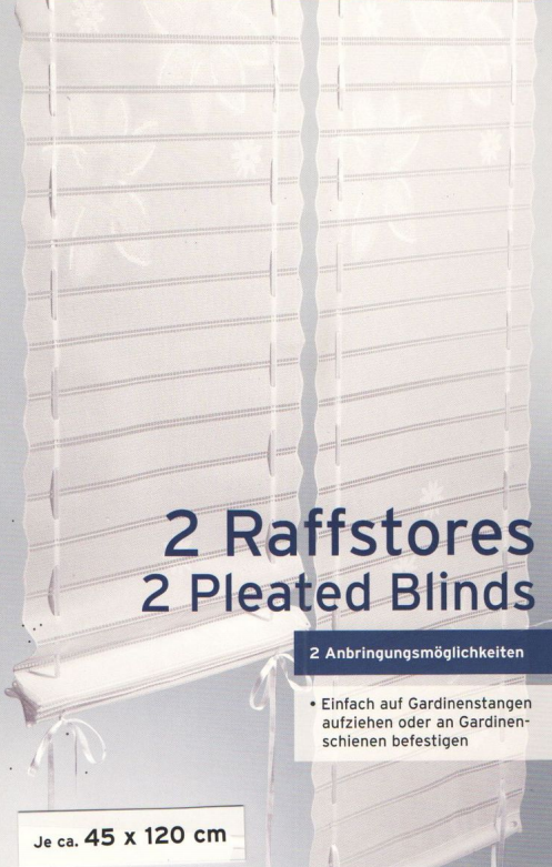 Sada 2 kusů skládaných záclonek, bílá - 45 x 120cm