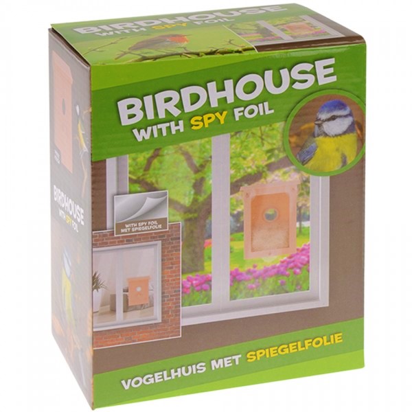 Ptačí budka s průhledovým oknem, 14 x 10 x 20 cm