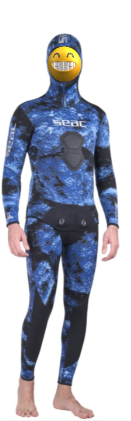 Pánský dvoudílný neoprenový oblek Seac Makaira Camo vel. S, modrý