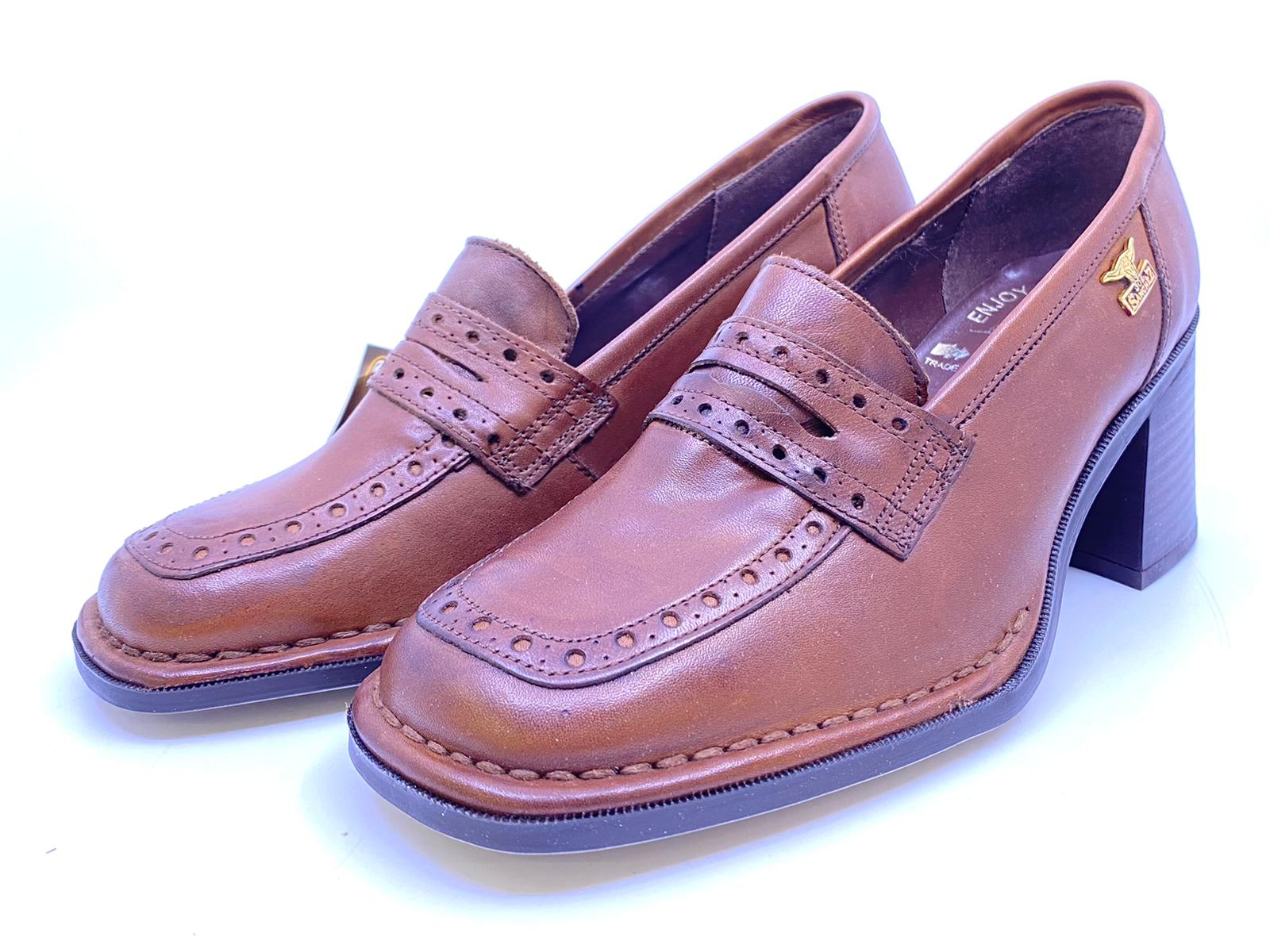 Dámské kožené boty na podpatku Joe Sanchez, hnědé *Velikosti textil: 36