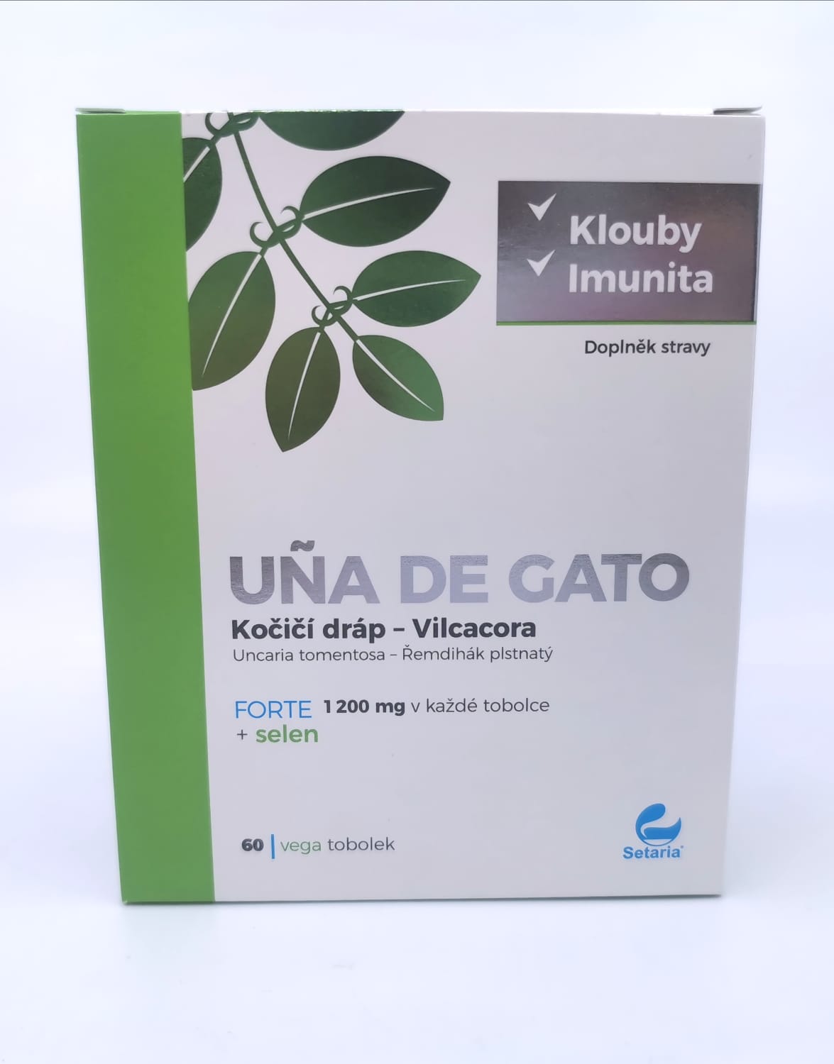 SETARIA UNA DE GATO FORTE 1200 mg + selen 60 vega tob.-doplněk stravy