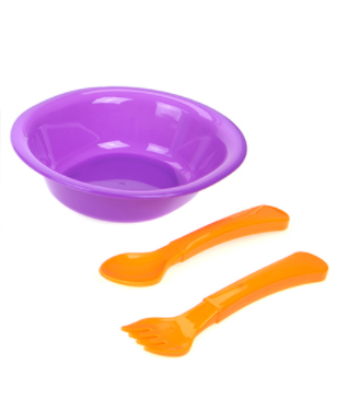 Dětský jídelní set Baby First, fialový
