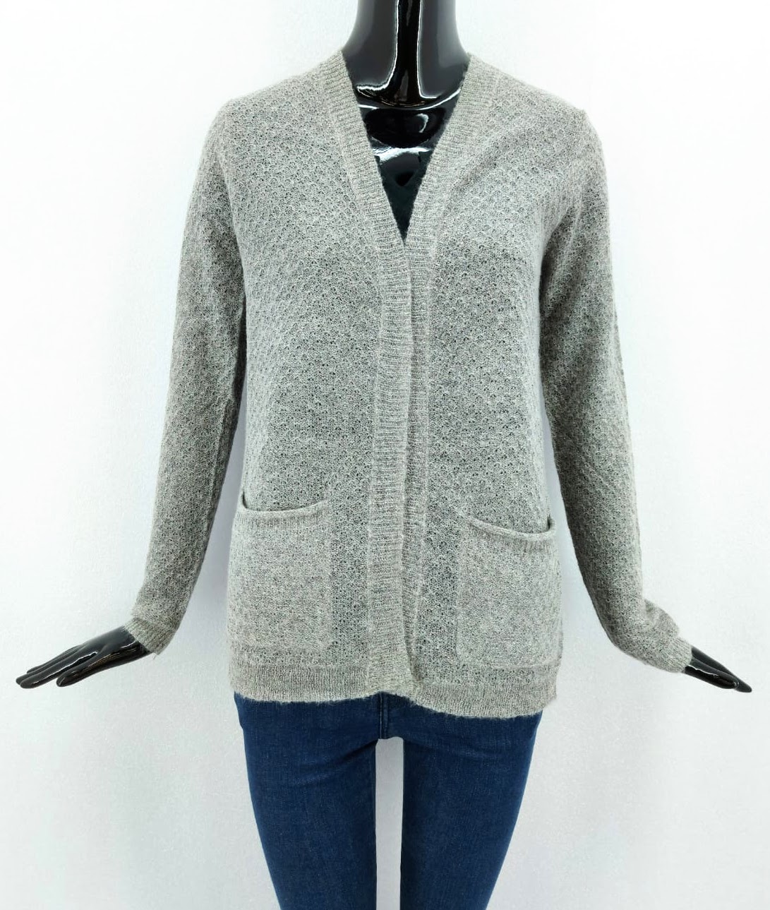 Dámský svetřík-kabátek s mohérem Season, šedý *Velikosti textil: S