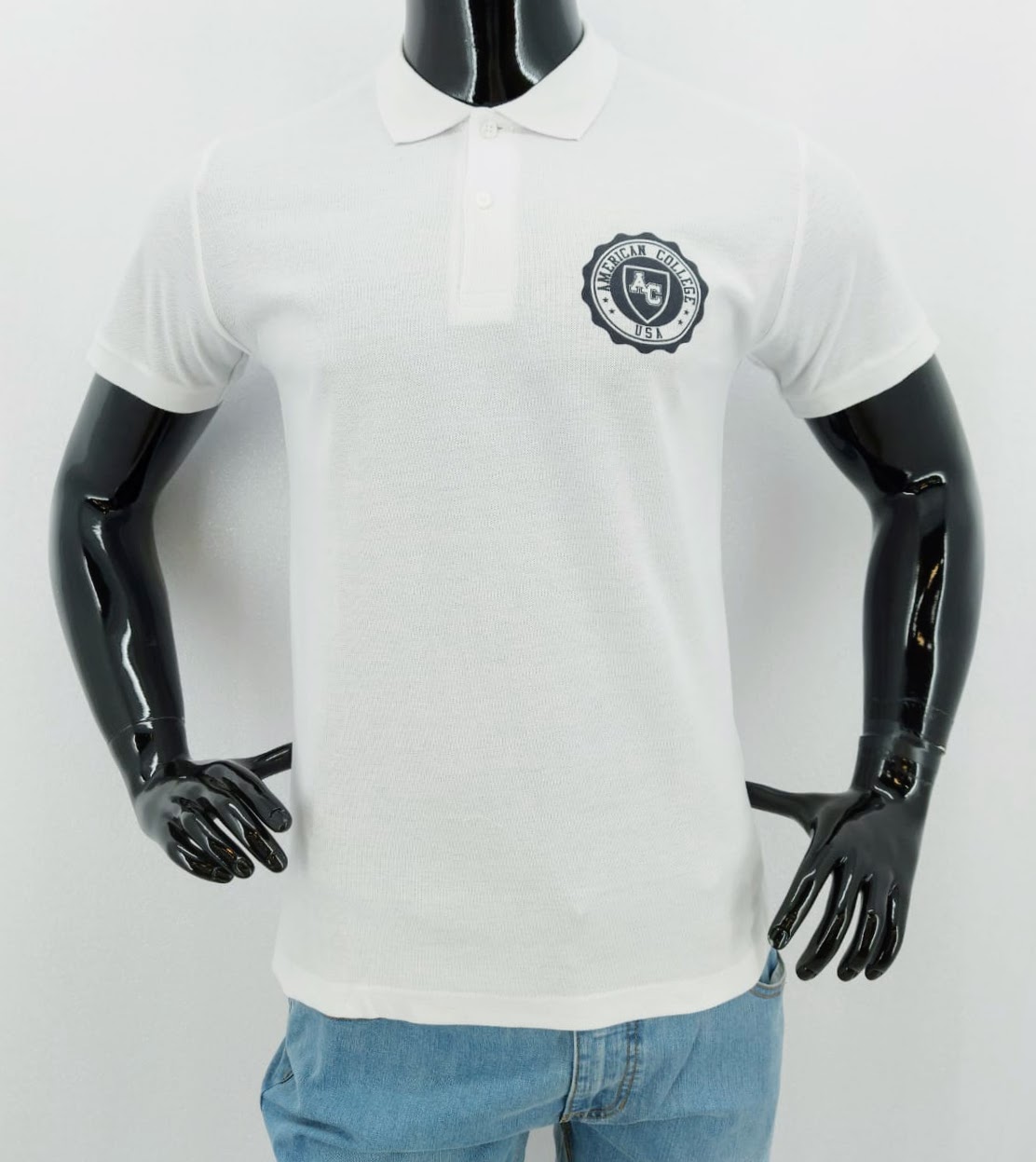 Pánské Polo tričko American College, bílé *Velikosti textil: M