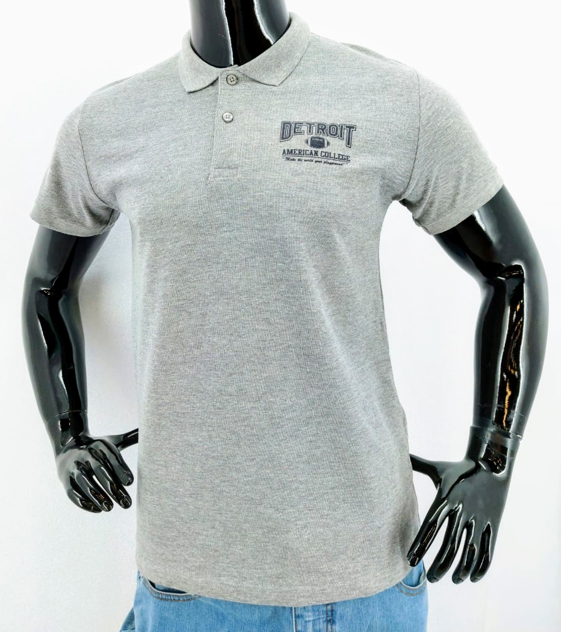 Pánské polo tričko Detroit - American College, šedé *Velikosti textil: M