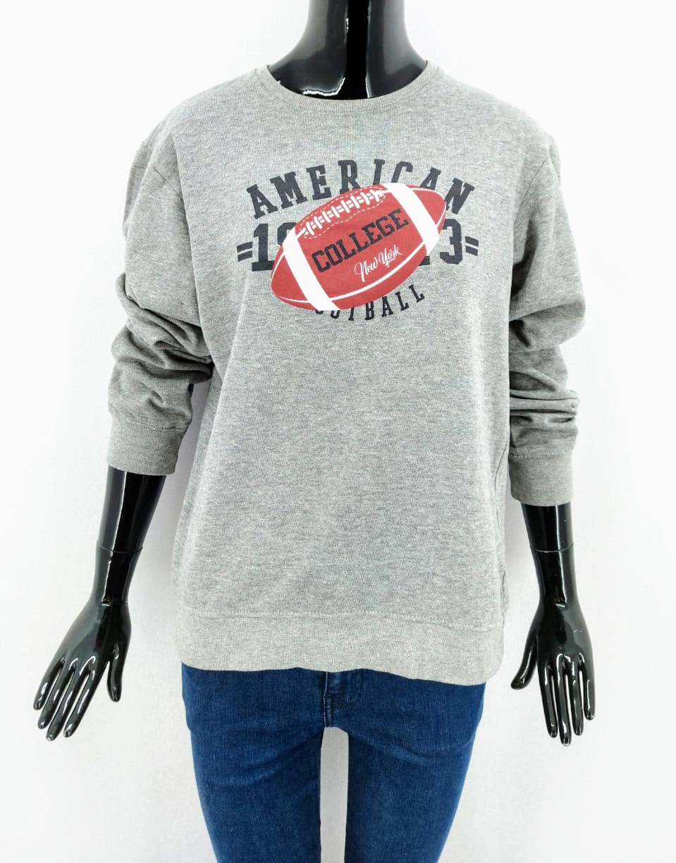 Dámská mikina Football - American College, šedá *Velikosti textil: M