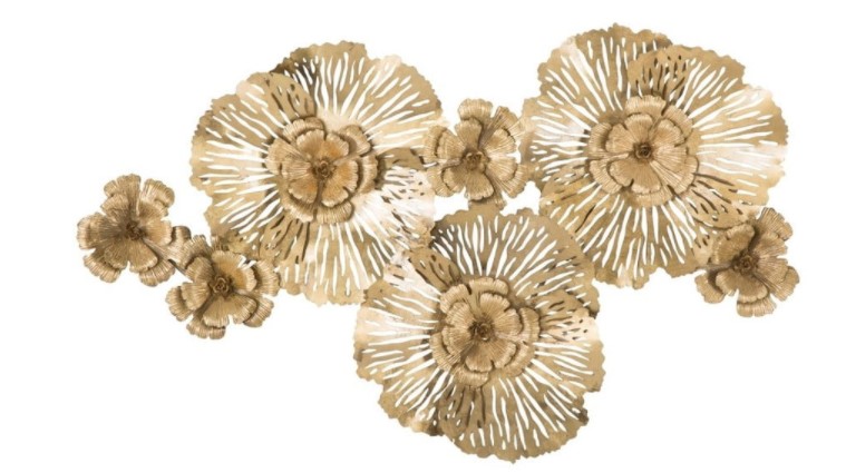 Železná nástěnná dekorace ve zlaté barvě Mauro Ferretti Luxury, šířka 118,5 cm