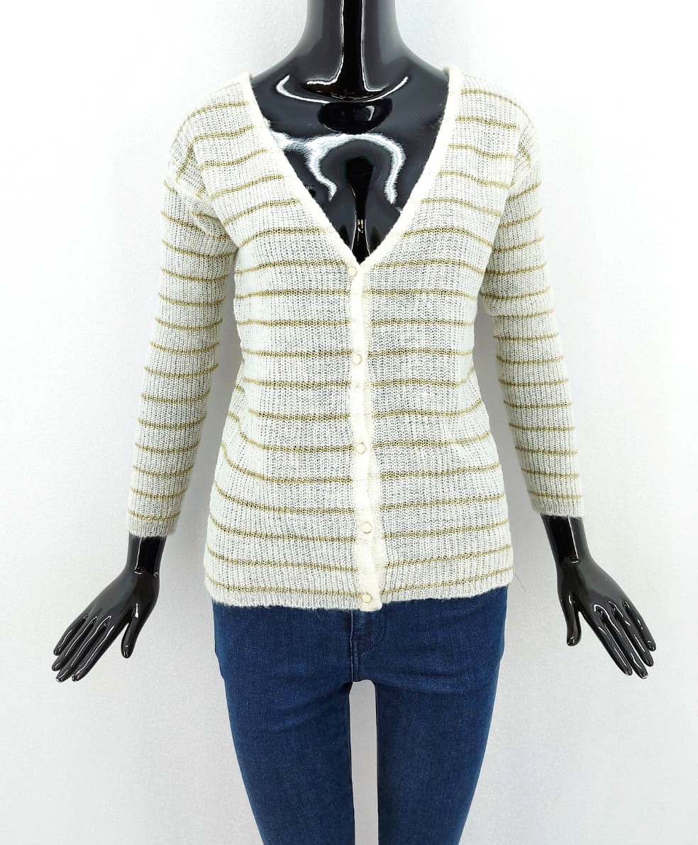 Dámský svetřík na knoflíčky Season, bílý *Velikosti textil: S/M