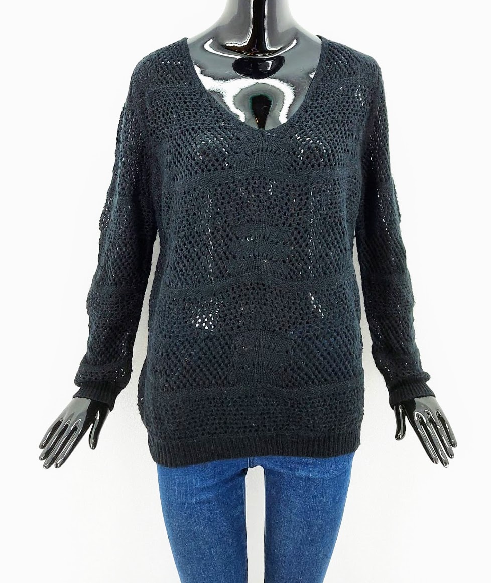 Dámský módní svetr Peace n´love, černý *Velikosti textil: S