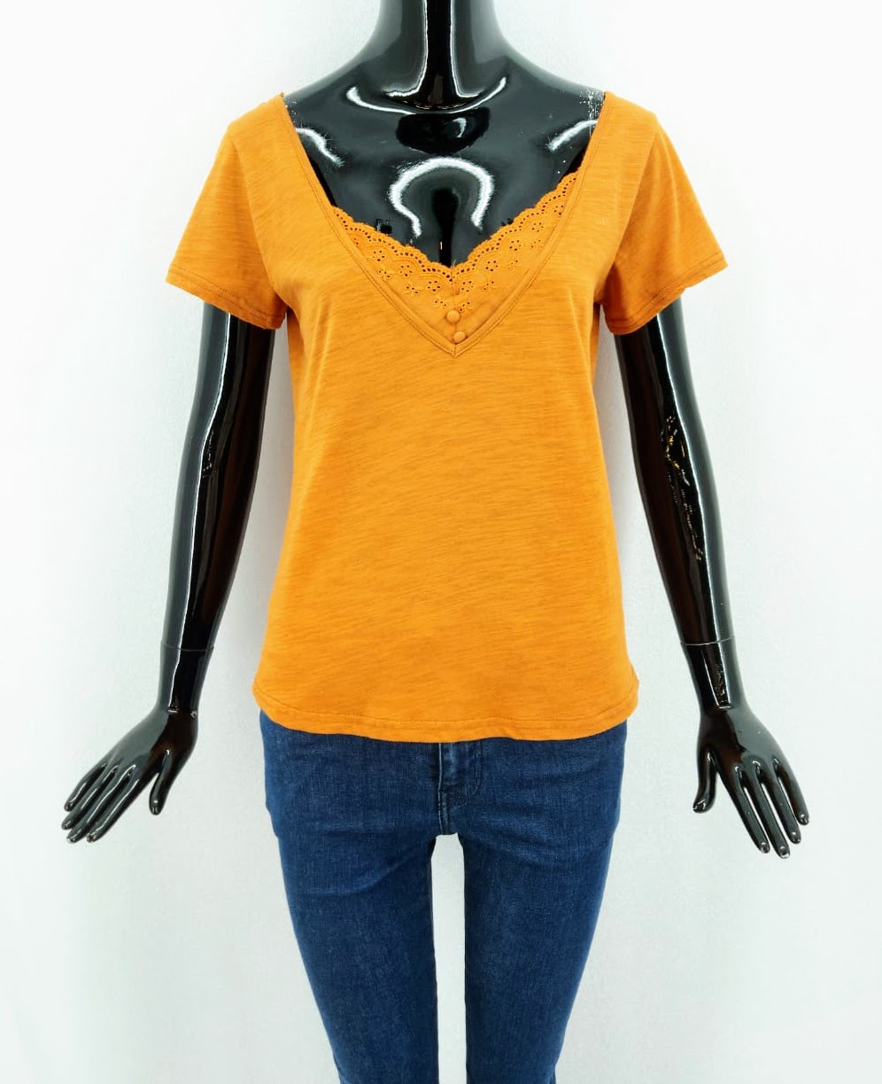 Dámské fashion tričko s madeirou Season, oranžové *Velikosti textil: S
