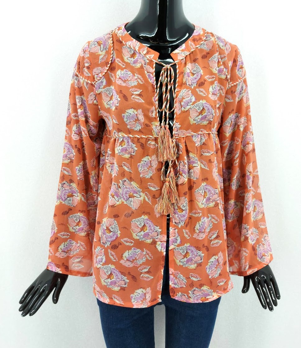 Cherry Paris Dámská módní halenka, oranžová *Velikosti textil: T1/S