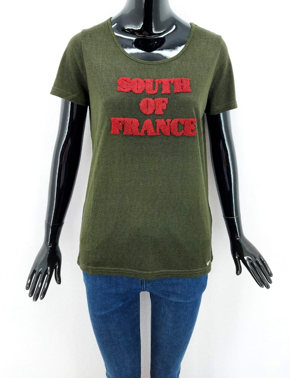 Dámské módní tričko Lpb Woman,  zelené army *Velikosti textil: S/M