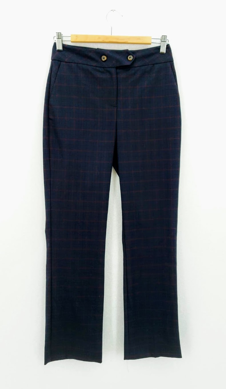 Kookai Dámské módní kalhoty KOOKAÏ , tmavě modré/kostka *Velikosti textil: 34