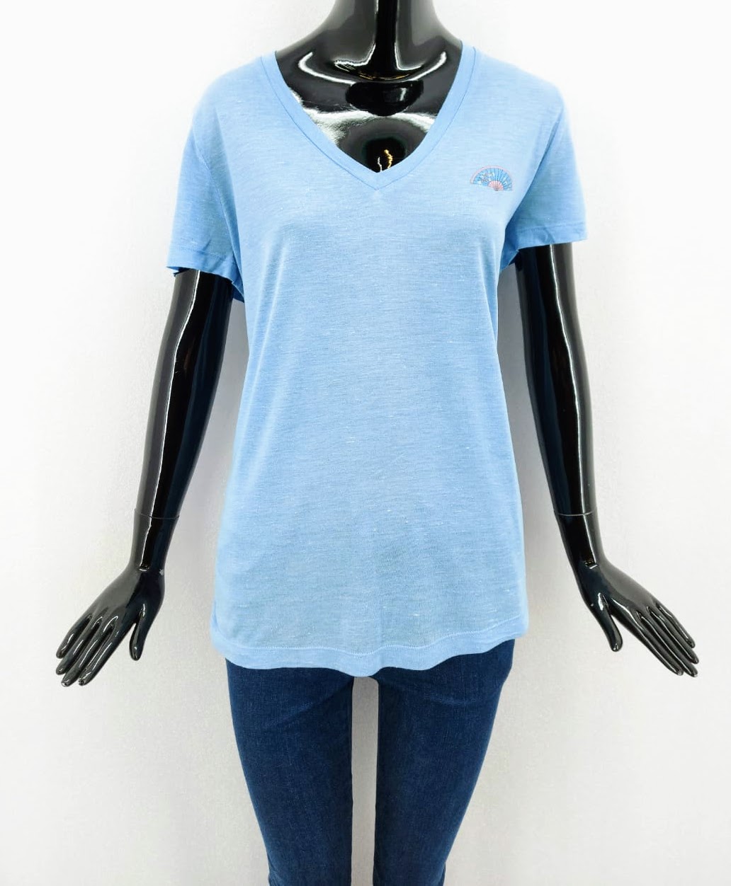 Dámské tričko s V výstřihem Vero moda, světle modré *Velikosti textil: M