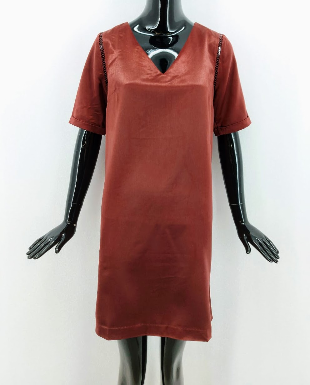 Dámské módní saténové šaty Lpb Woman, granátově červené *Velikosti textil: M