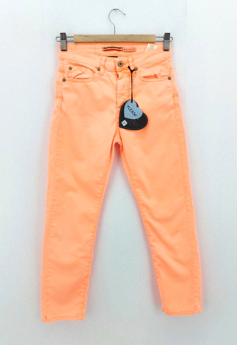 Dívčí fashion džíny Please, neon oranžové *Velikosti textil: XS