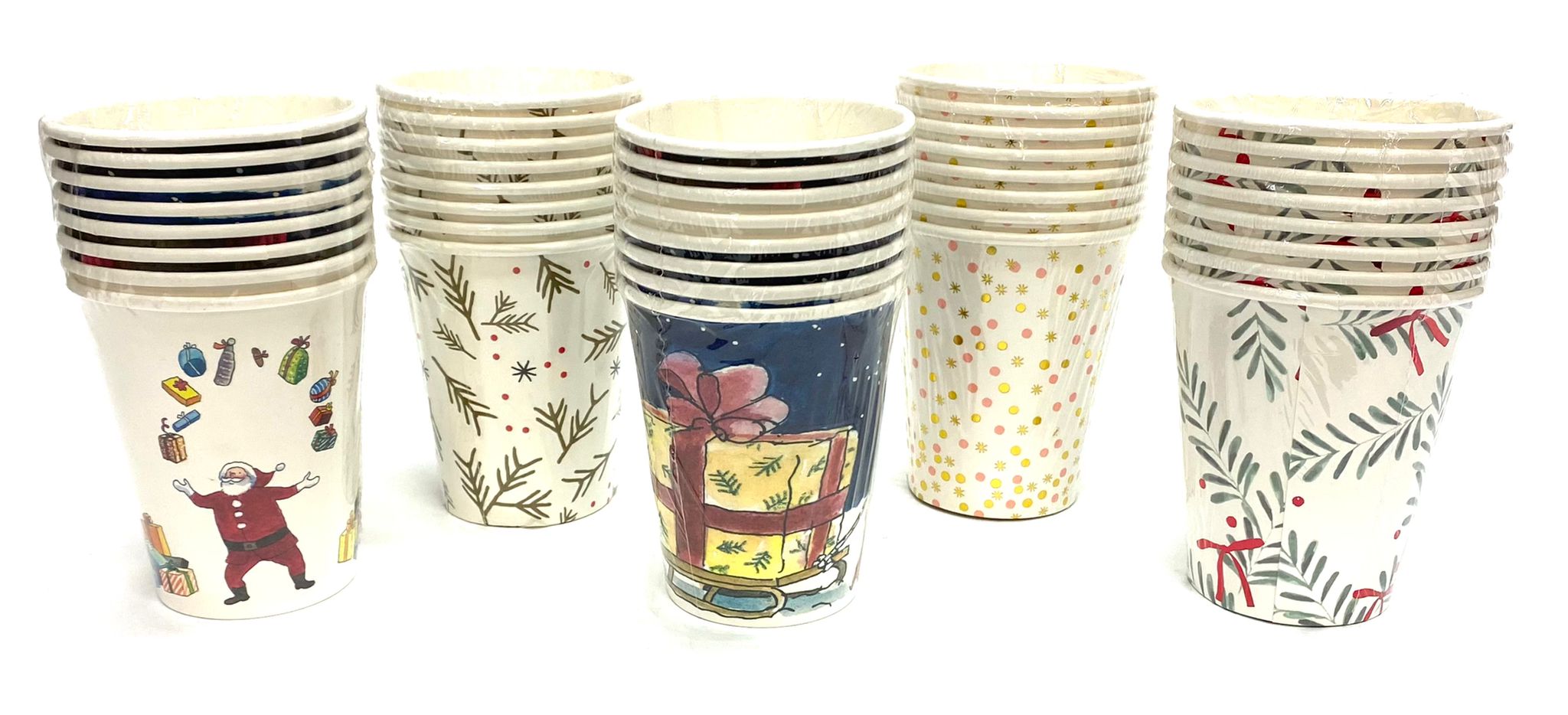 Papírové kelímky s vánočním motivem - 8ks
