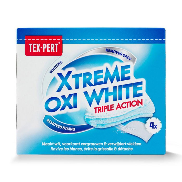 Tex Pert XTREME OXI WHITE Triple Action / polštářky na praní bílého prádla, 4 ks