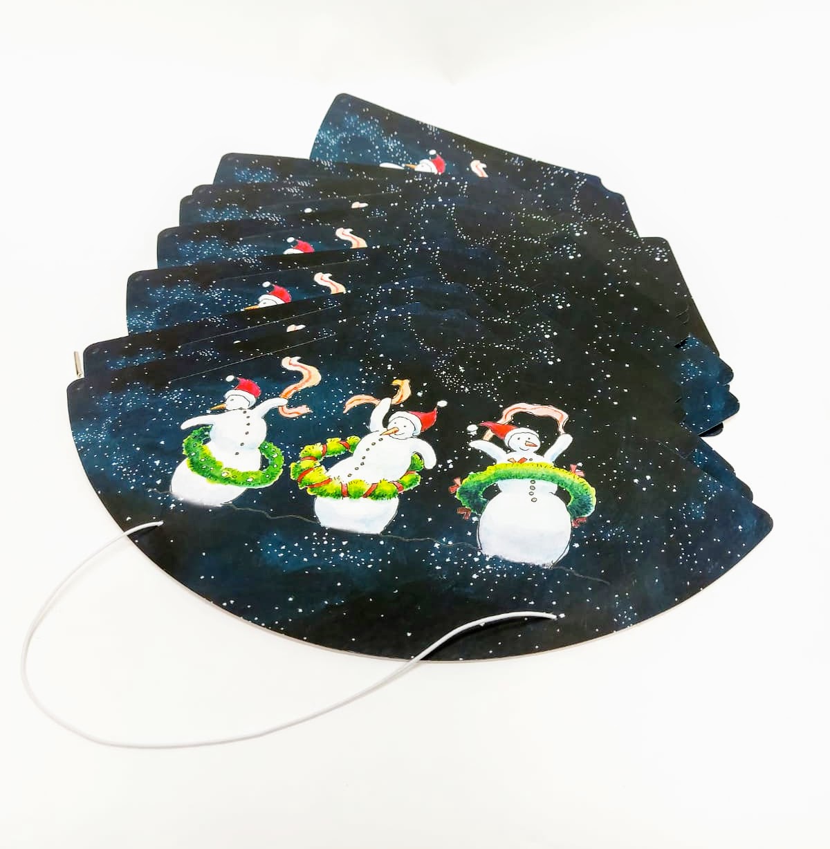 Sada slavnostních papírových čepic s vánočním motivem, 8 ks