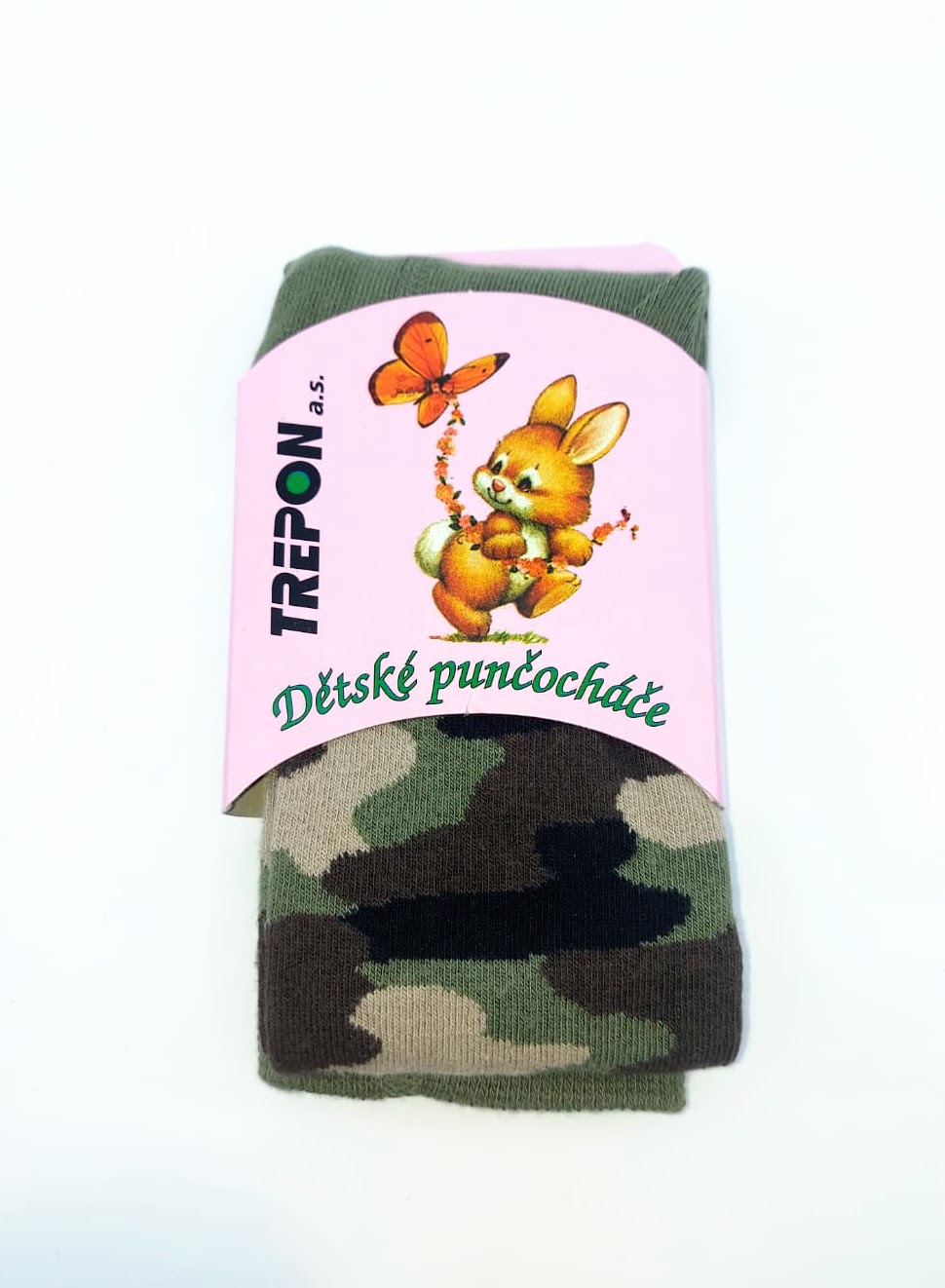 Trepon Dětské punčocháče Skini, zelené maskáčové *Velikosti textil: 74