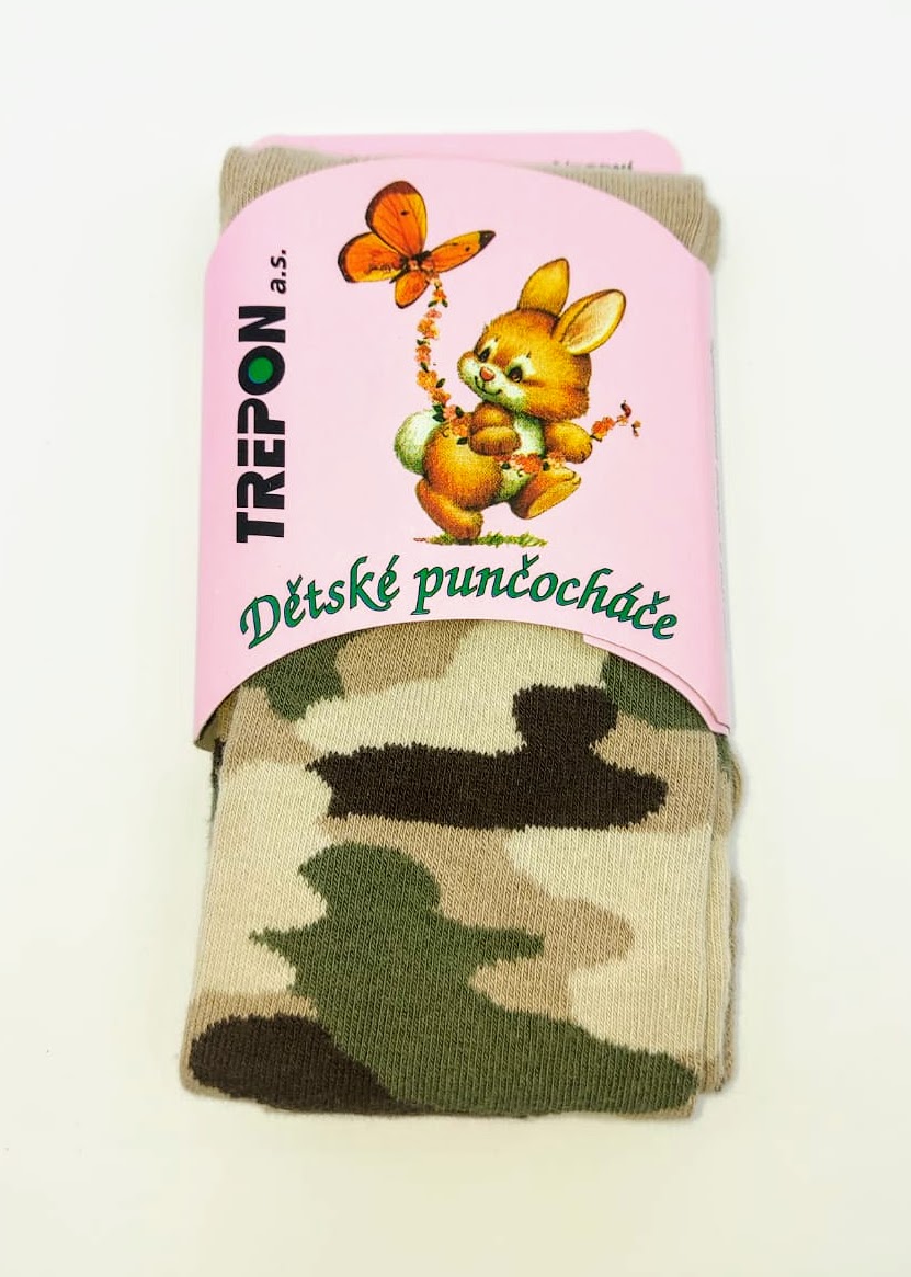 Trepon Dětské punčocháče Skini, béžové maskáčové *Velikosti textil: 74