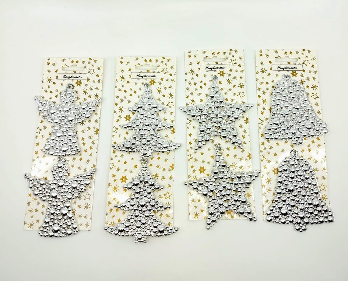 Vánoční stříbrná závěsná ozdoba 2 ks , náhodný výběr motivu