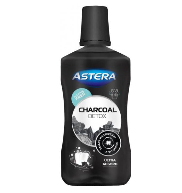 Ústní voda Astera Charcoal s aktivním uhlím 300 ml