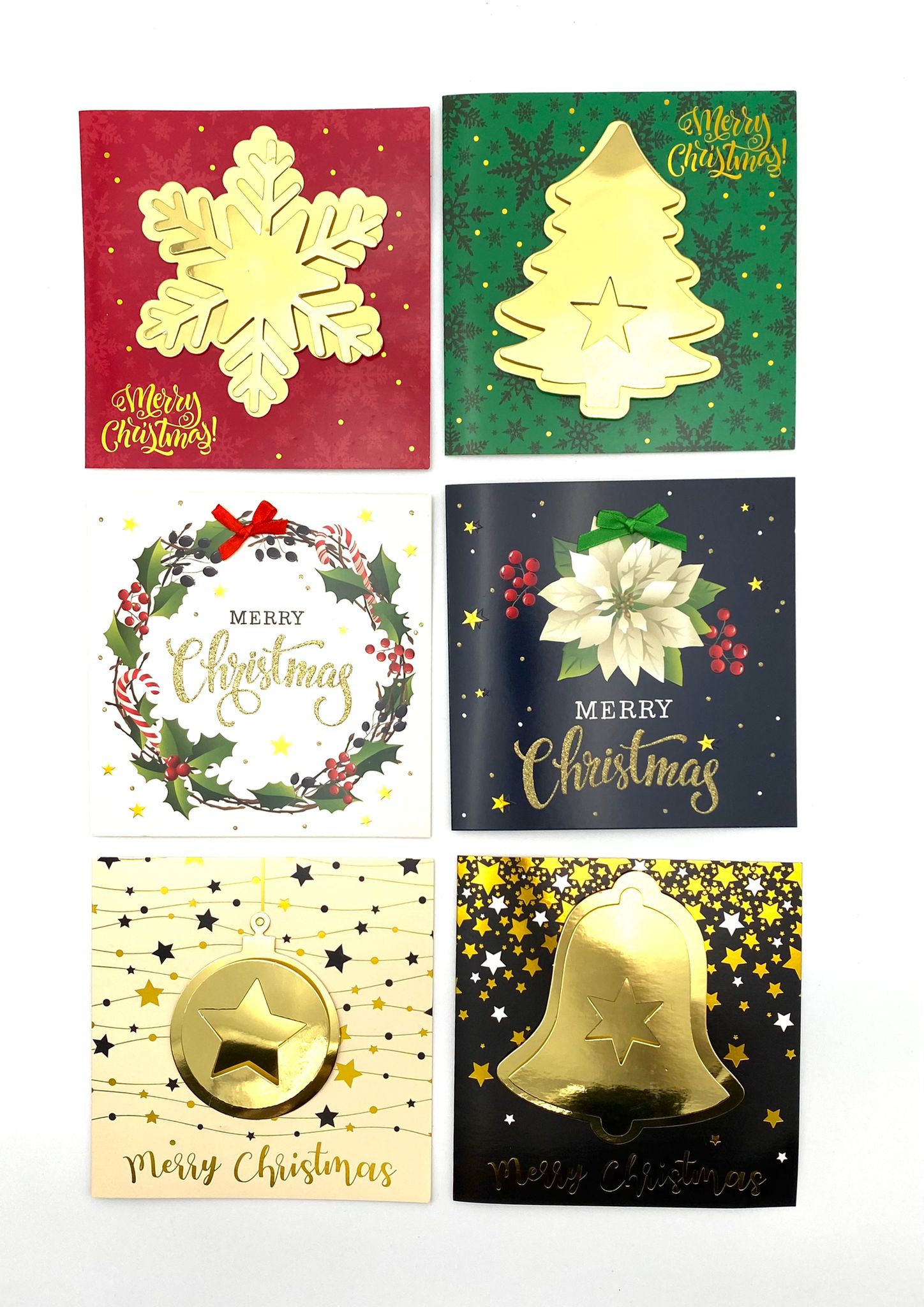 5ks luxusních vánočních přání s obálkami - série 1