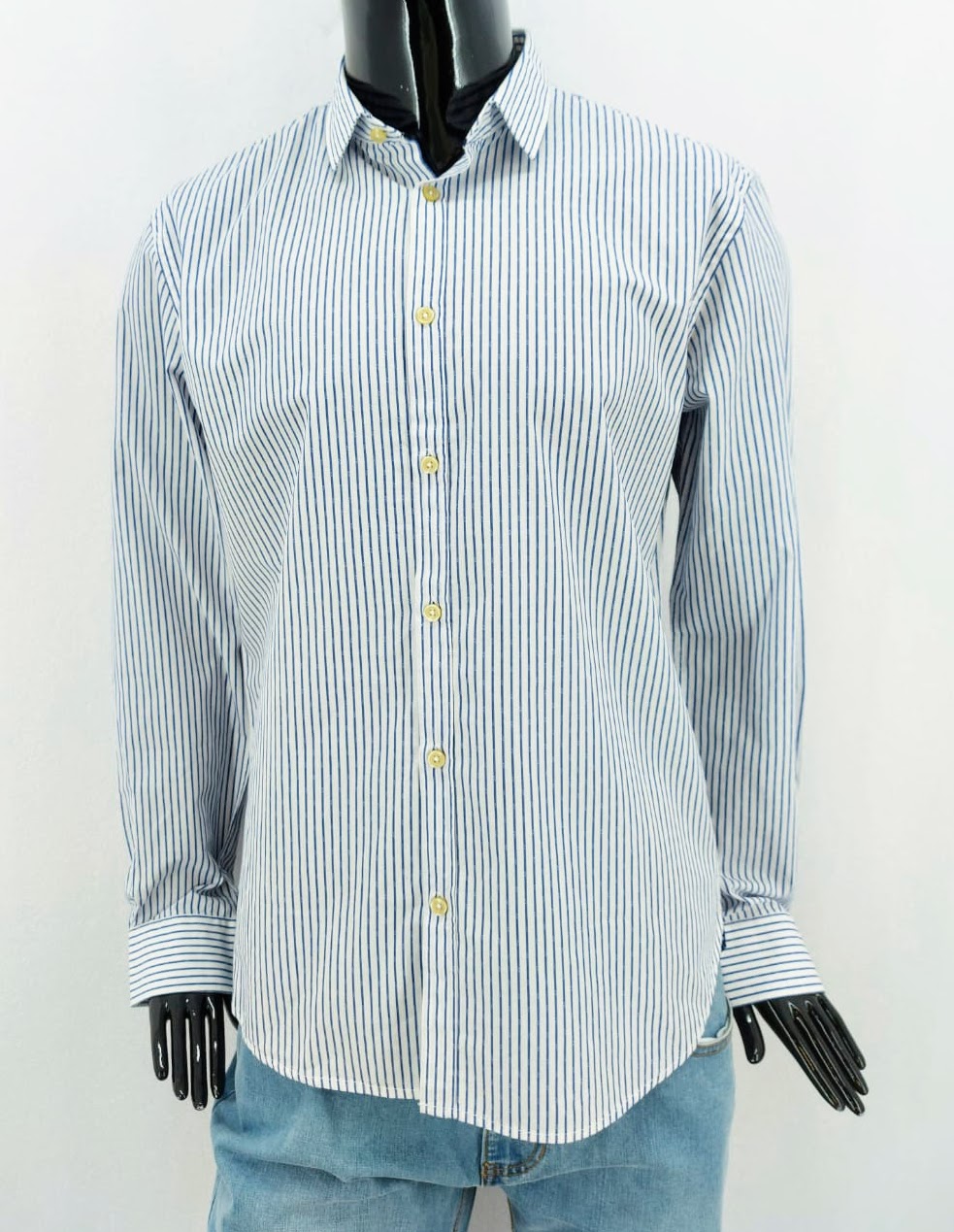 Pánská košile s proužky Carnet de Vol, bílo-modrá *Velikosti textil: M