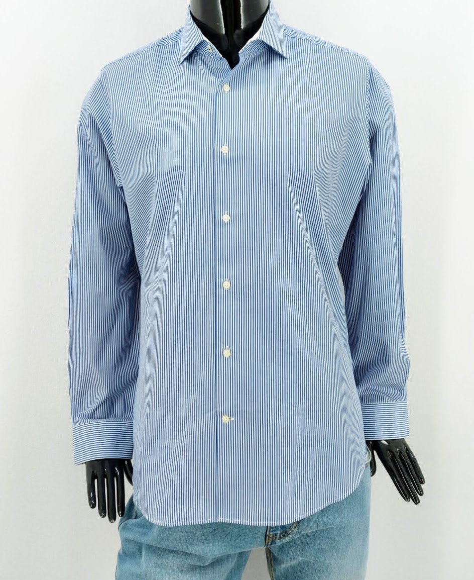 Pánská košile s proužky Carnet de Vol, modro-bílá *Velikosti textil: S