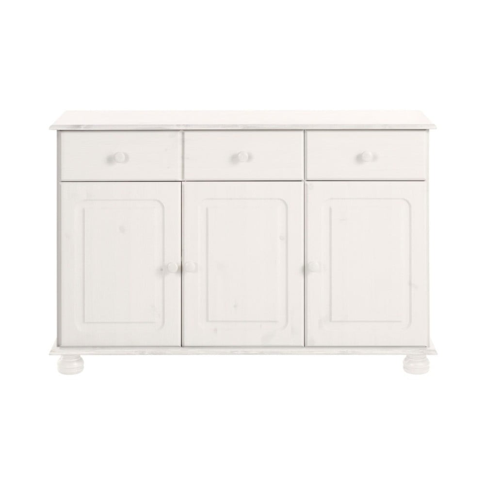 Bílá třídveřová komoda z masivního borovicového dřeva Støraa Ella - vada