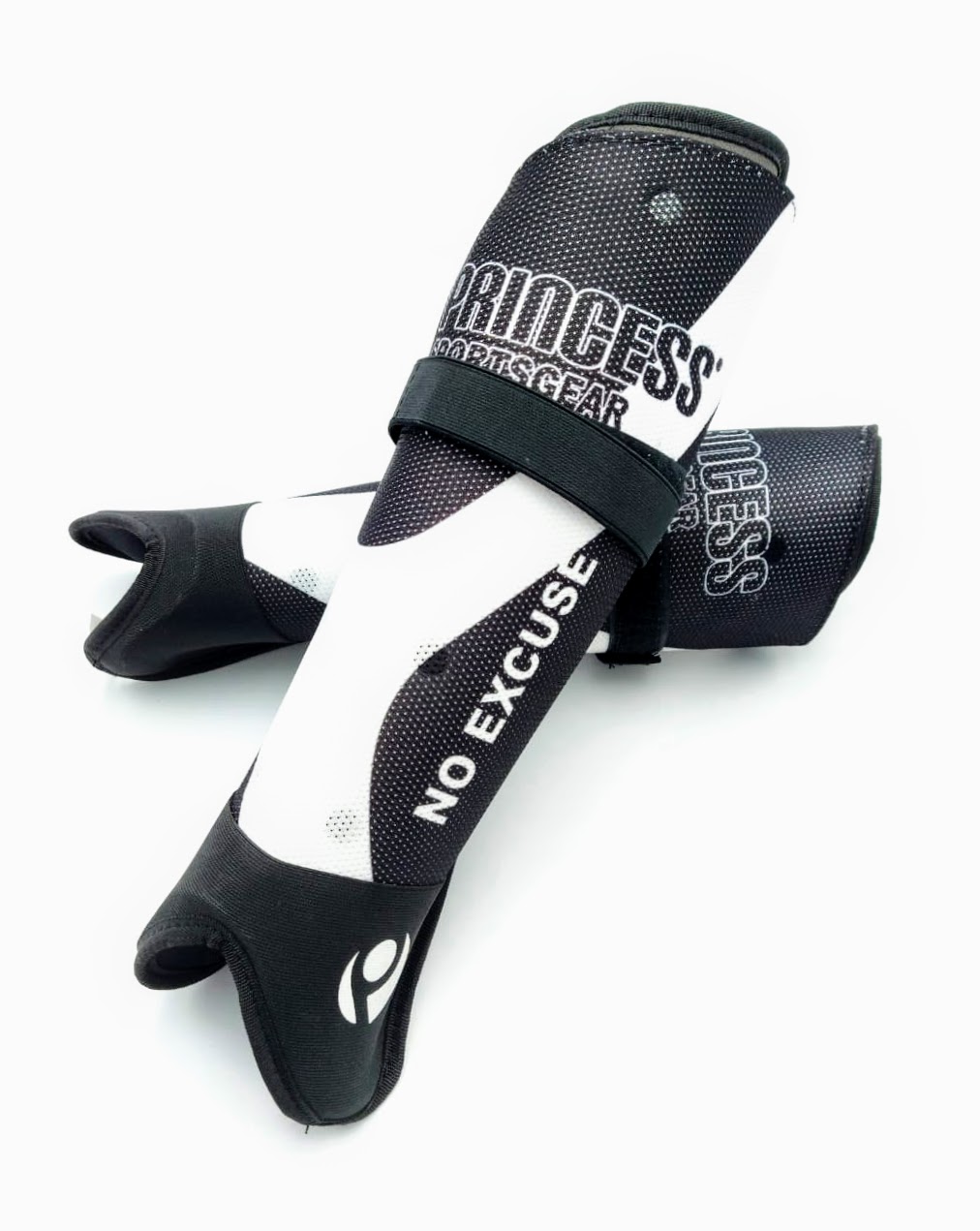 Princess Sportsgear Chrániče holeně na pozemní hokej - černo-bílé, velikost L
