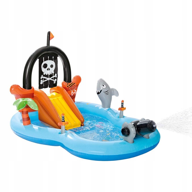 INTEX 57168NP Bazén Pirátská loď s nafukovací skluzavkou 246 x 193 x 150 cm - lehce použité