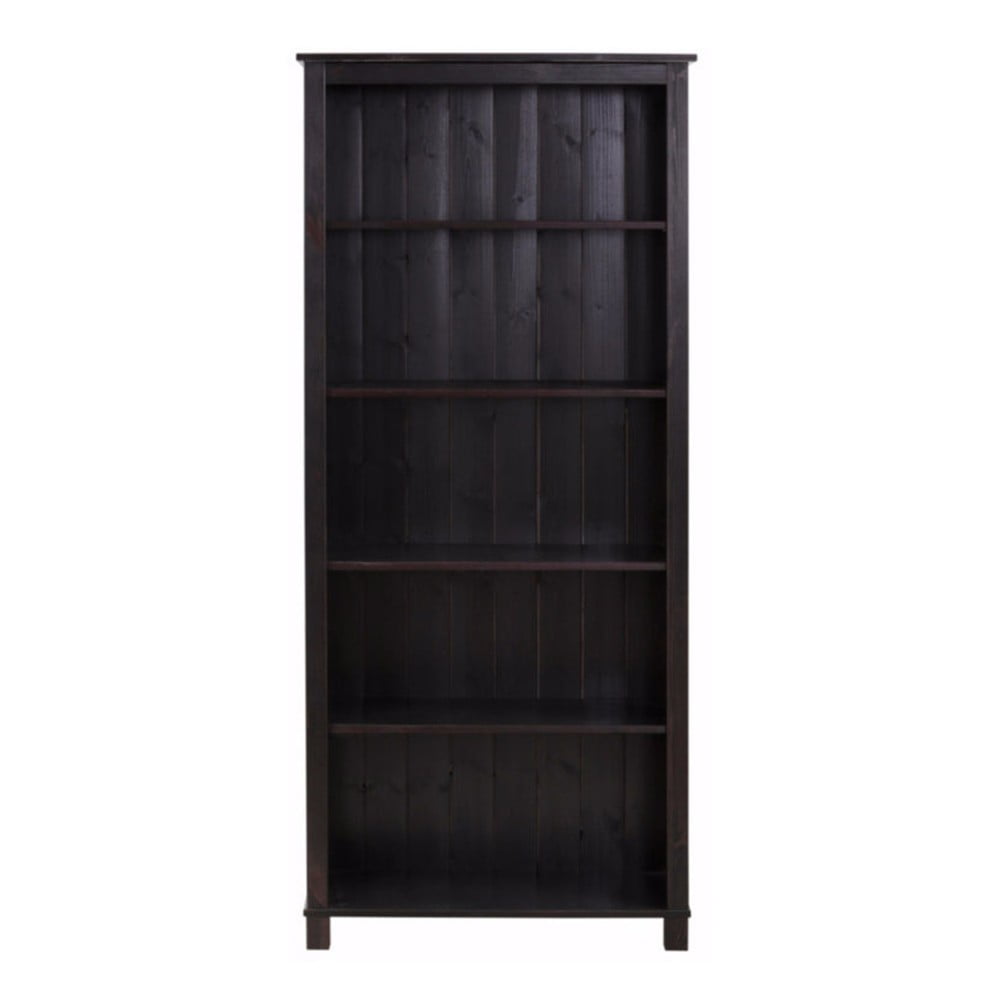 Tmavě hnědá knihovna z masivního borovicového dřeva Støraa Pinto