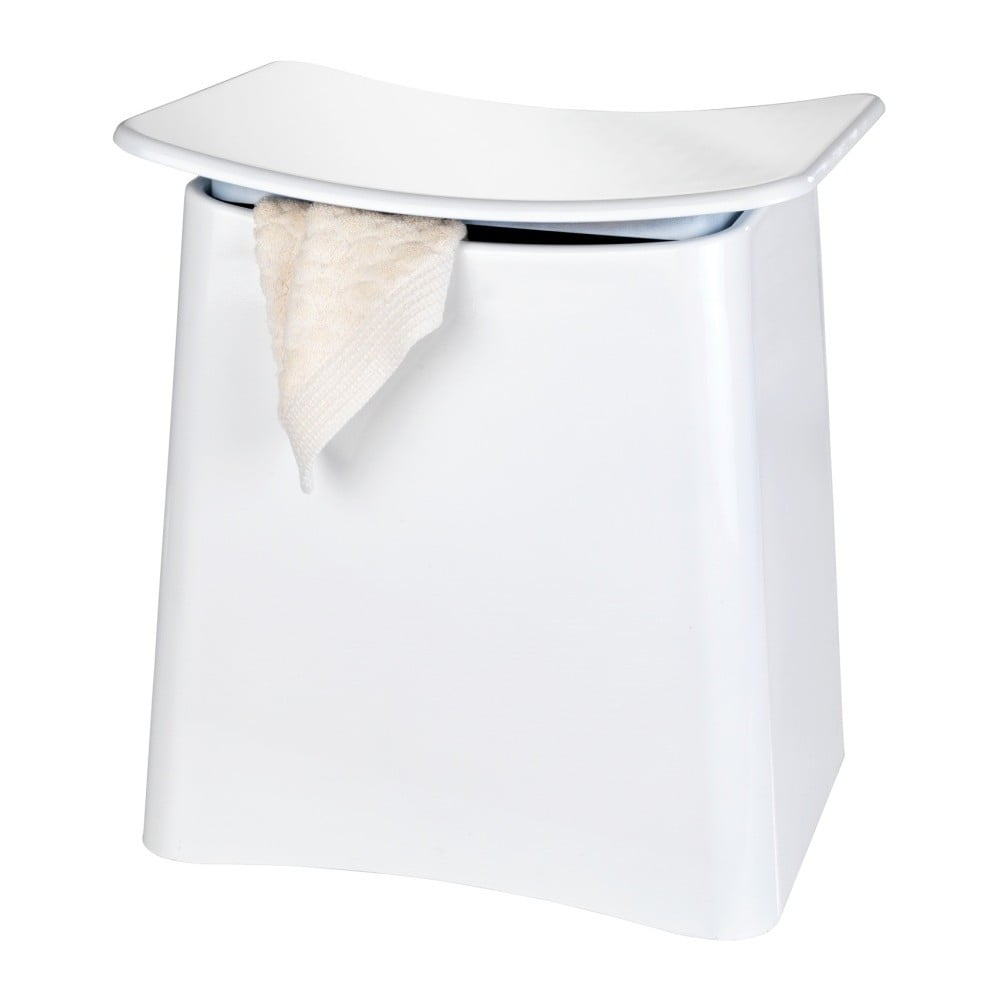 Bílá taburetka s úložným prostorem Wenko Wing, 33 l - kosmetická vada