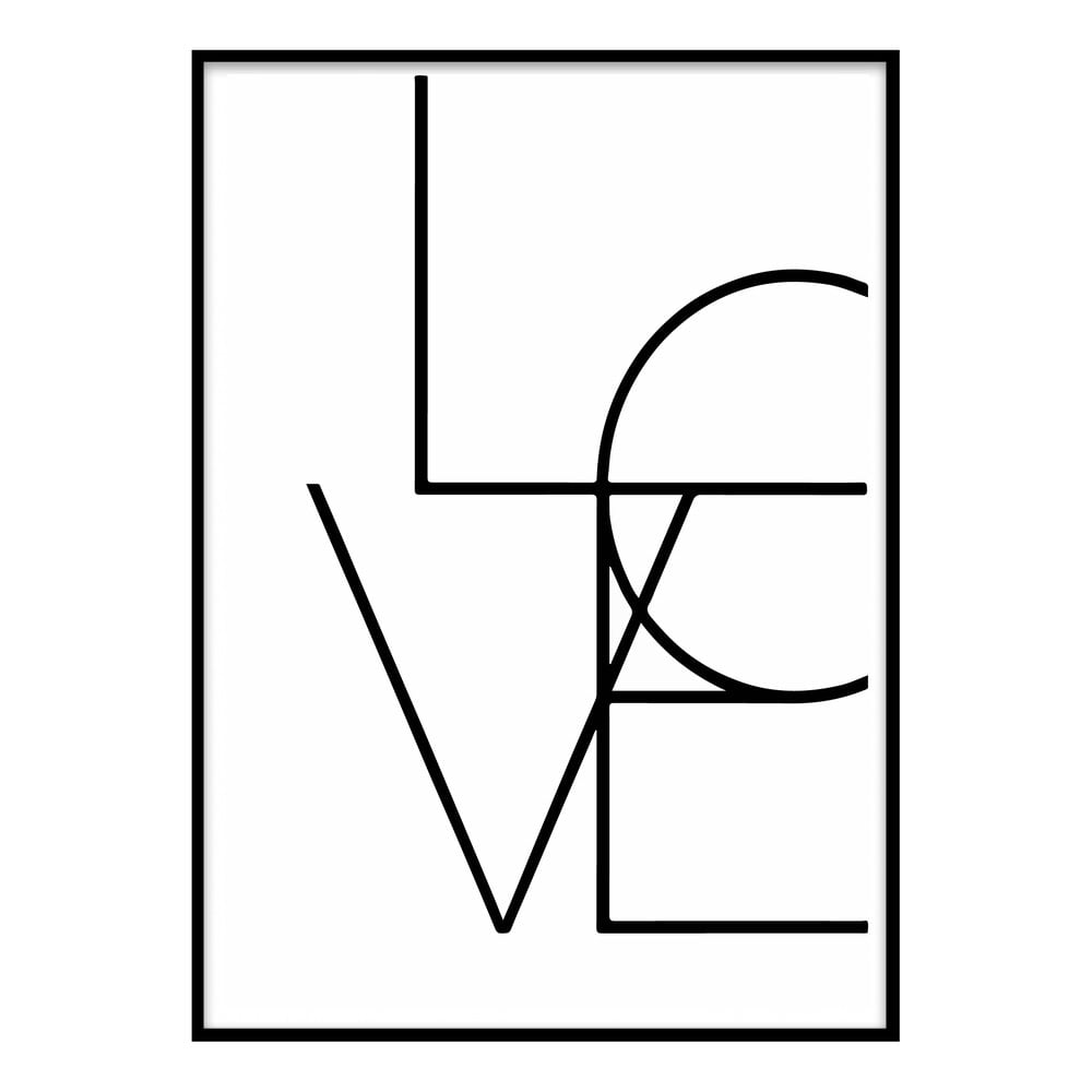 Piacenza Art Plakát Love v rámu - 33,5 x 23,5 cm - kosmetická vada