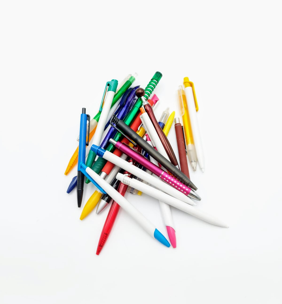 Sada kuličkových per 10 ks, bílo-růžová