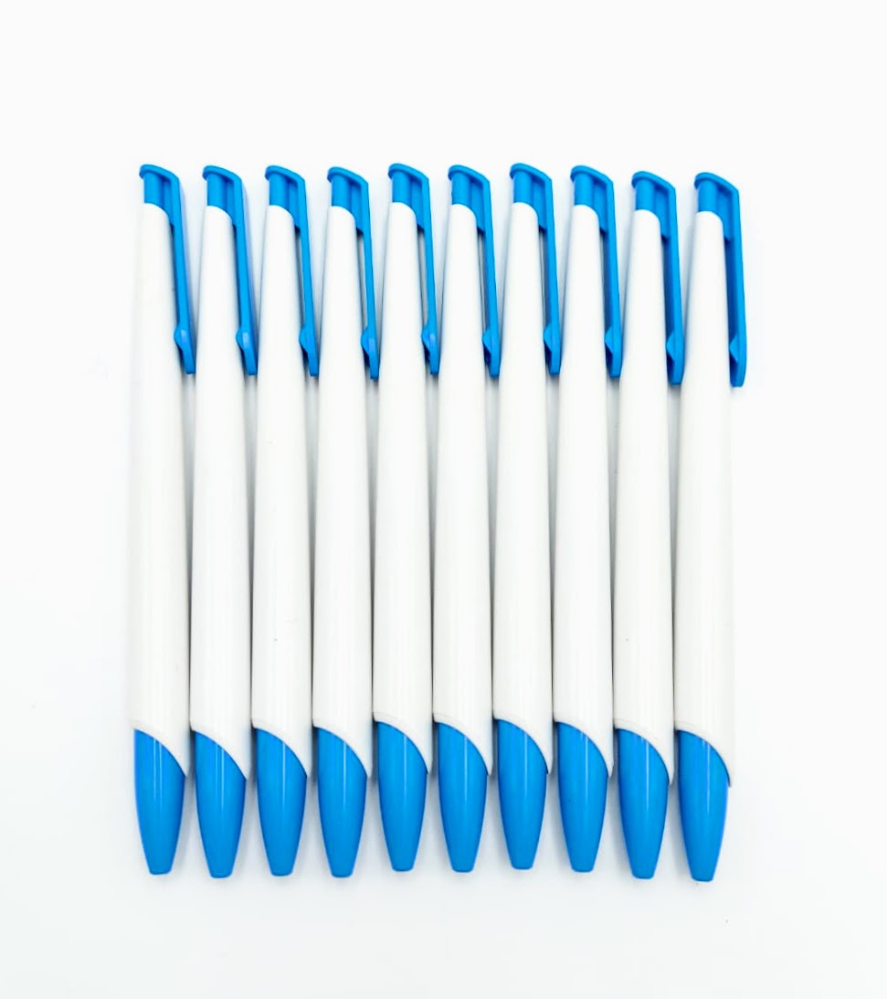 Sada kuličkových per 10 ks, bílo-modrá