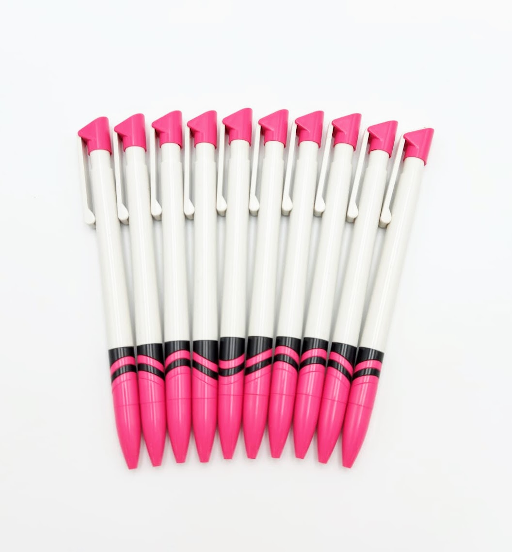 Sada kuličkových per 10 ks, růžovo-bílá