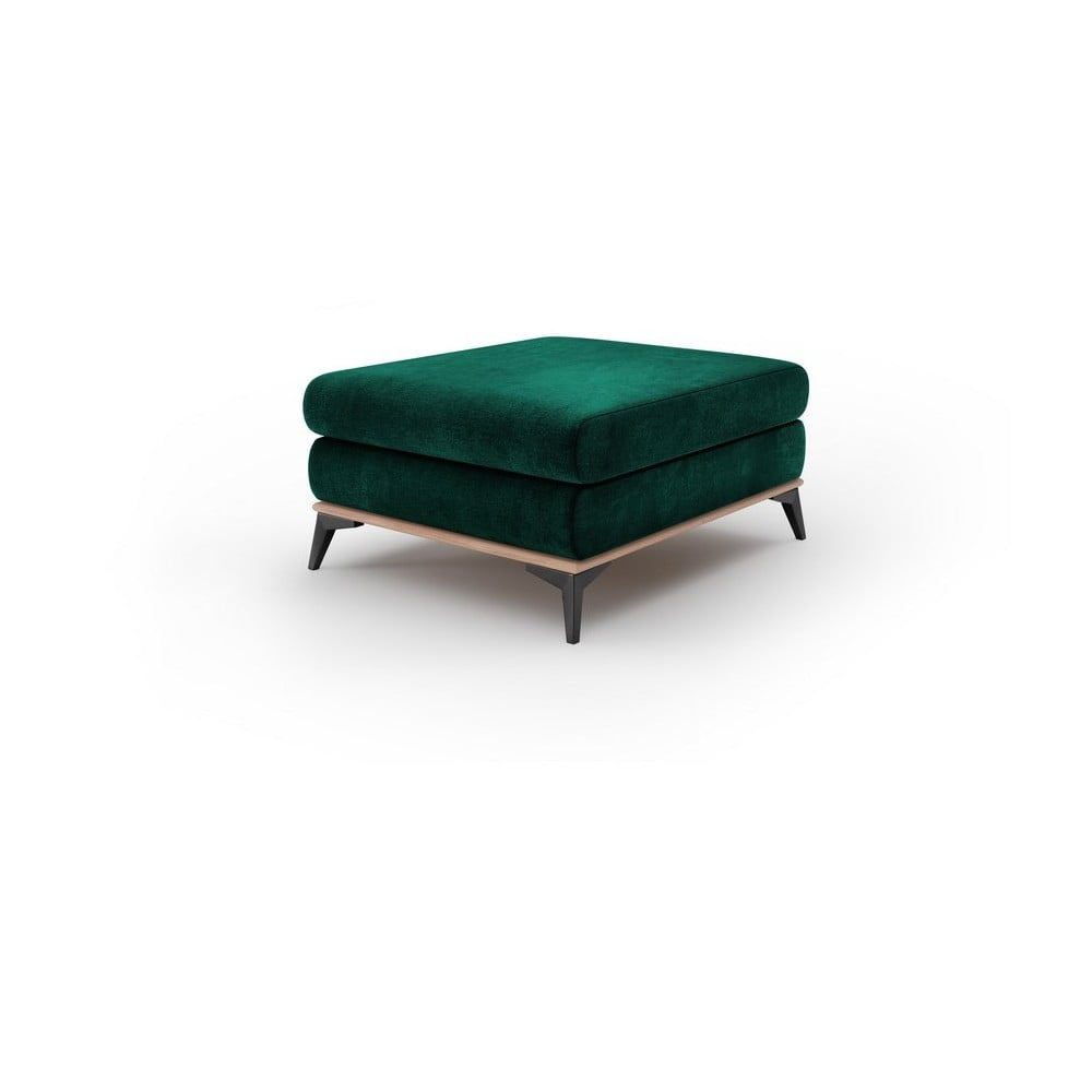 Lahvově zelený puf se sametovým potahem Windsor & Co Sofas Astre - rozbaleno