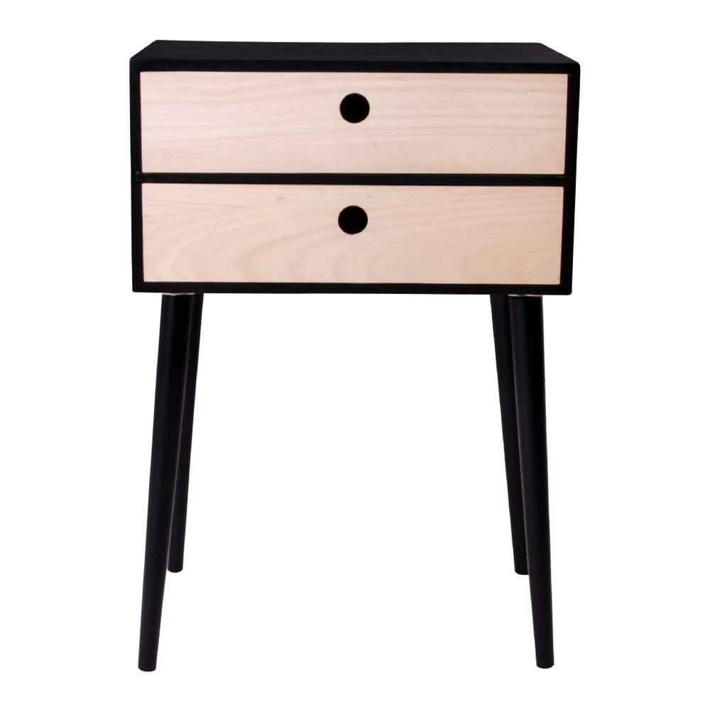 Noční stolek ze dřeva pavlovnie s černým rámem House Nordic Rimini - kosmetická vada