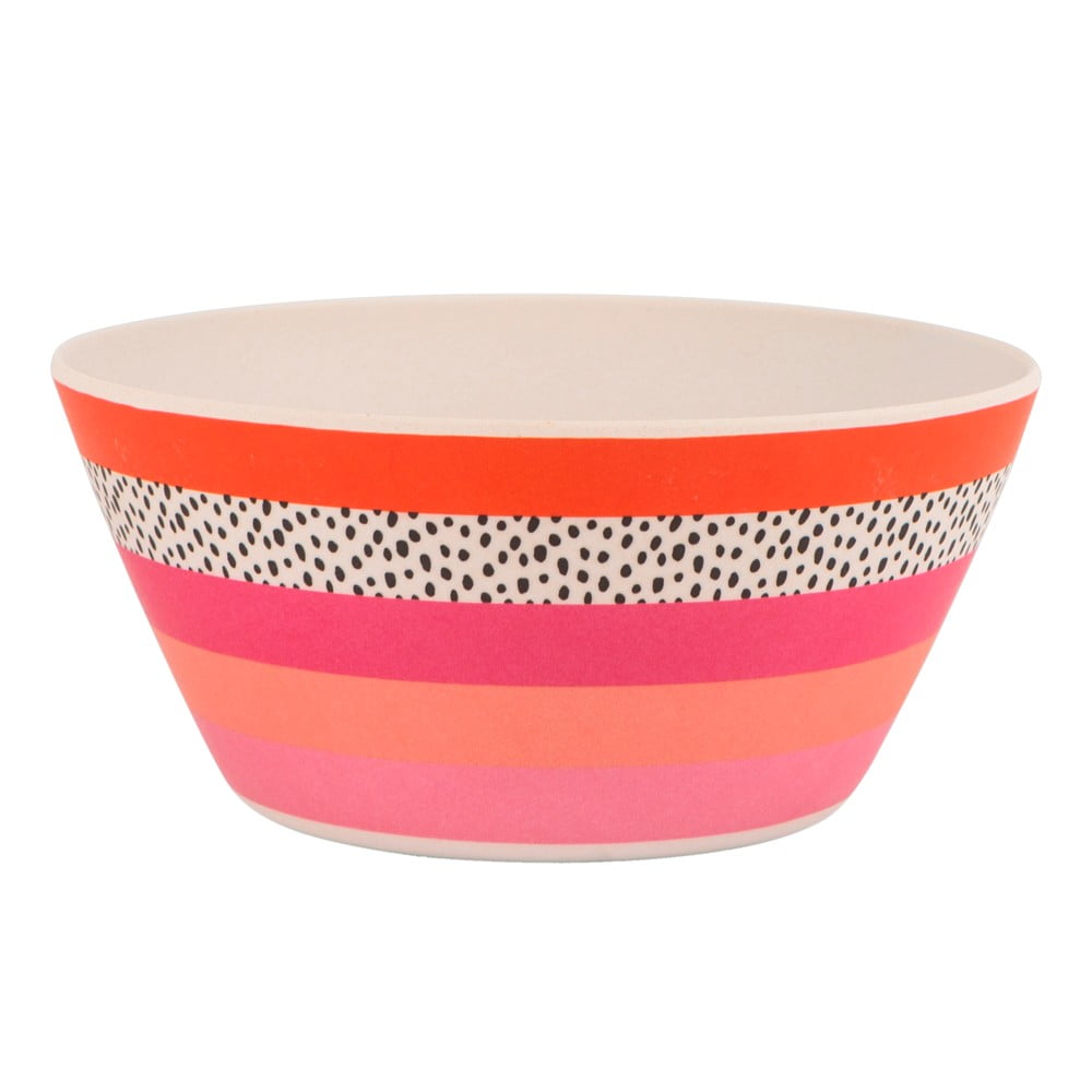 Růžovo-oranžová pikniková mísa Navigate Bamboo - rozbaleno