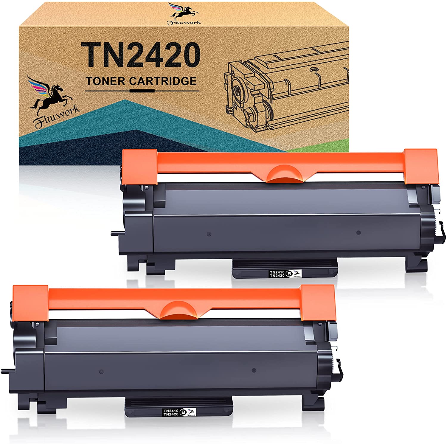 Kompatibilní tonerová kazeta FITU WORK pro Brother TN2420 TN2410 2-pack - černá