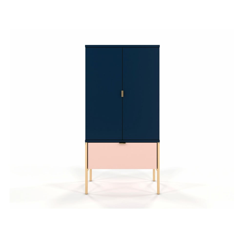 Komoda v růžové a námořnicky modré barvě Skandica Polka Combi