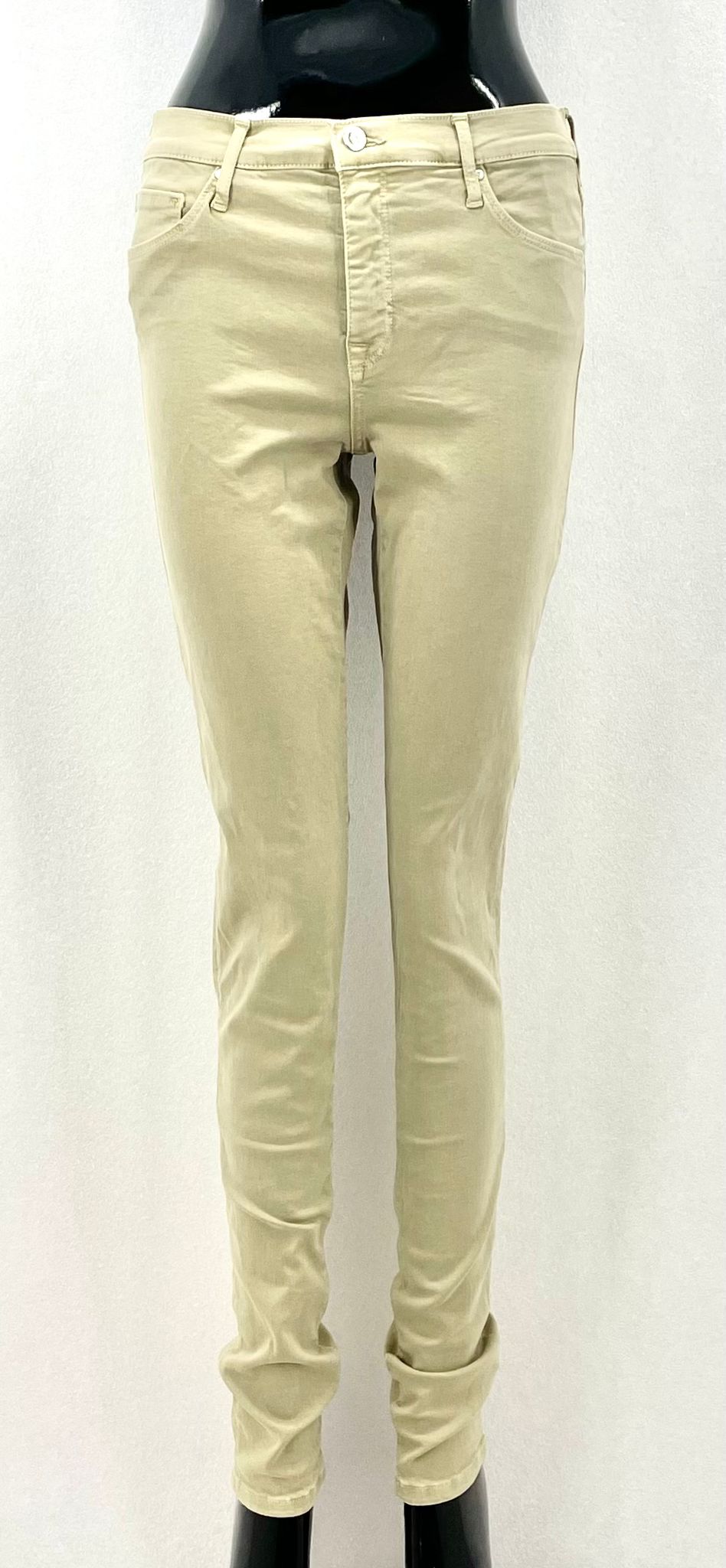 COJ Denim Dámské elastické džíny C.O.J - khaki VeikostiKAHOTY: 27/32