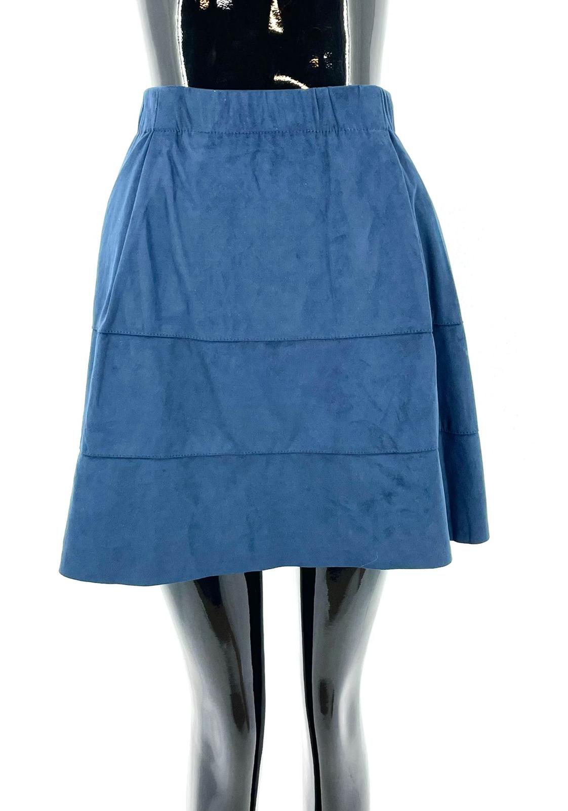 Sametová kolová sukně Noisy May - tmavě modrá Velikosti XS-XXL: S