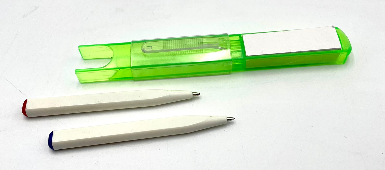 Set modré a červené propisky v pouzdře + bloček